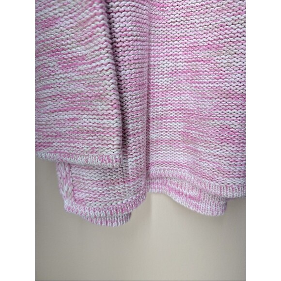 NWT J Jill Sweater Tunic Pink White Marled Knit Size XL 100% Cotton - Picture 5 of 9